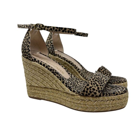 Stuart Weitzman Floria Wedge Platform Espadrille Sandals Leopard Print US 8.5 - Picture 5 of 14